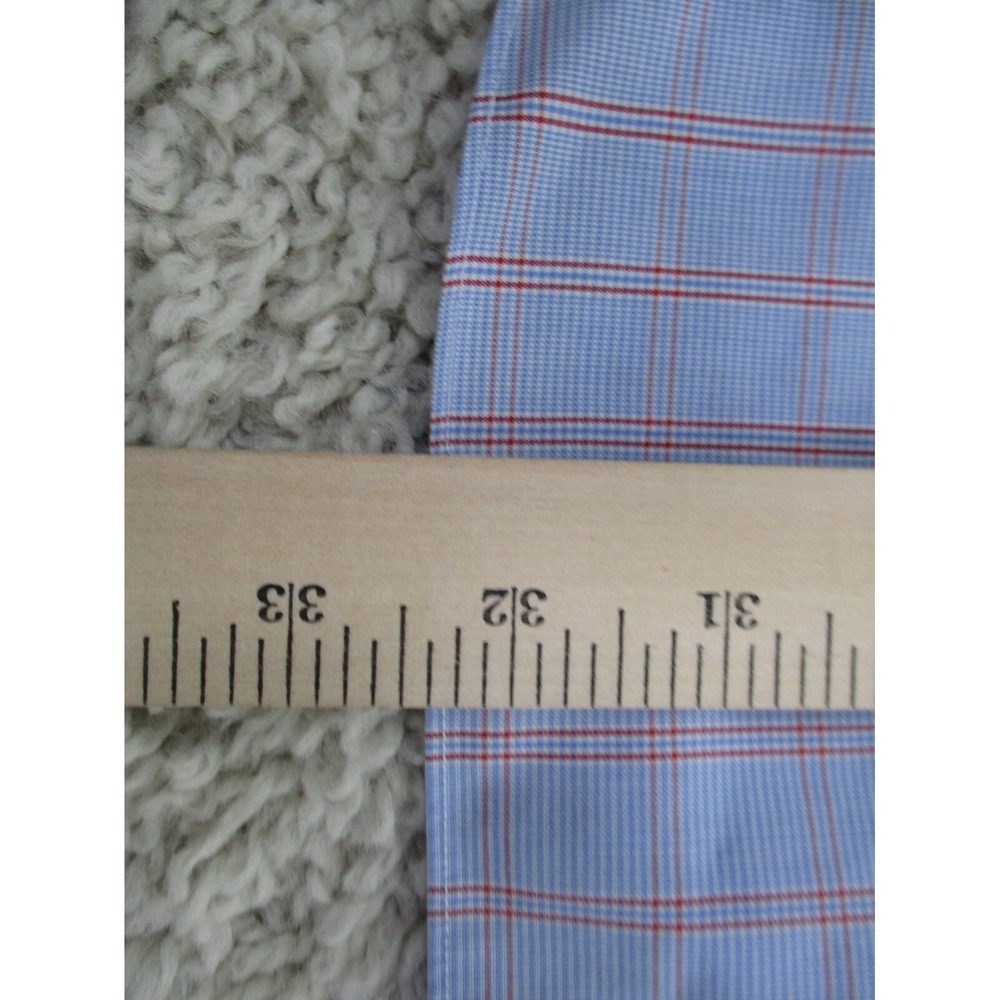 Brooks Brothers Shirt Mens 17 33 Blue Button Preppy Cotton Madison Formal A2 - Picture 7 of 8